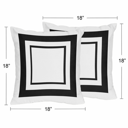 Hotel White and Black Collection Decorative Accent Throw Pillows - Set of 2 - alt image 3