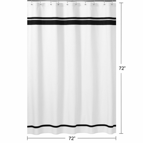 Hotel White and Black Shower Curtain - alt image 4