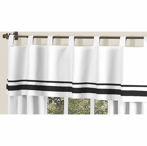 Hotel White and Black Window Valance