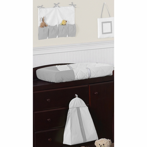 Hotel White and Gray 11 Piece Bumperless Crib Bedding Collection - alt image 1