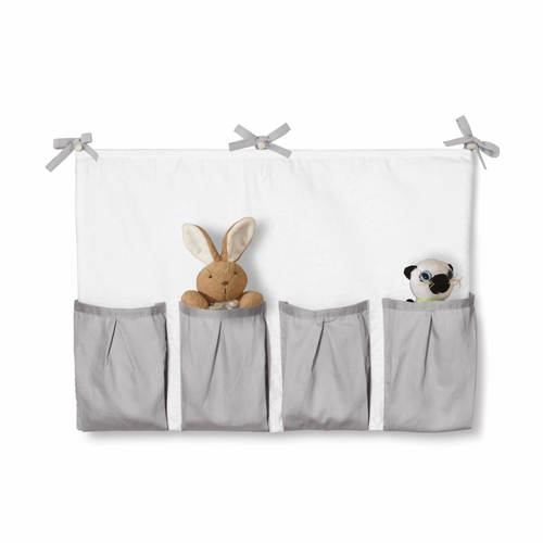 Hotel White and Gray 11 Piece Bumperless Crib Bedding Collection - alt image 3