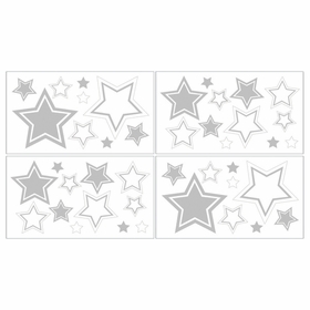 Hotel White and Gray Collection Peel and Stick Wall Decal Stickers - Set of 4 Sheets