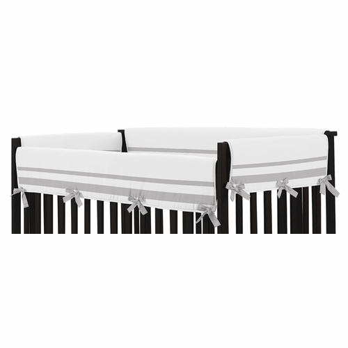 Hotel White and Gray Collection Side Rail Guard Covers - Set of 2 - alt image 1