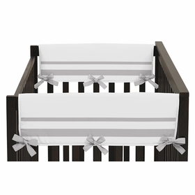Hotel White and Gray Collection Side Rail Guard Covers - Set of 2