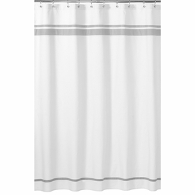 Hotel White and Gray Shower Curtain