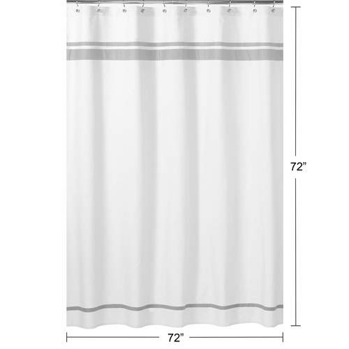 Hotel White and Gray Shower Curtain - alt image 4