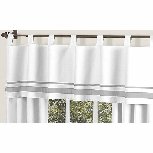 Hotel White and Gray Window Valance