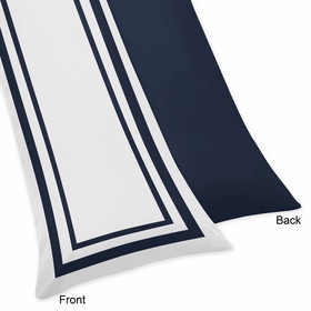 Hotel White and Navy Collection Full Length Body Pillow Cover