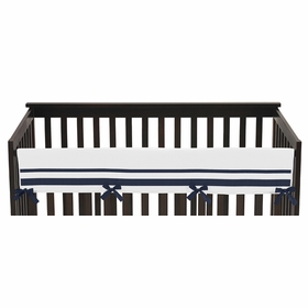 Hotel White and Navy Collection Long Rail Guard Cover