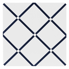 Hotel White and Navy  Fabric Memo Board