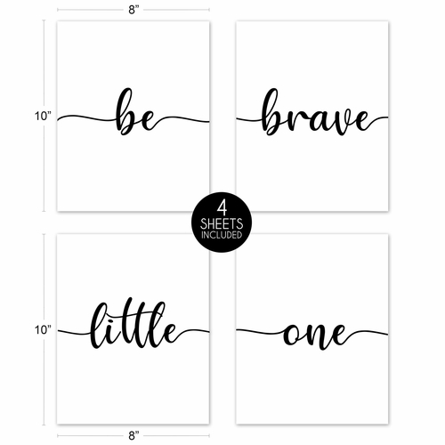 Inspirational Quote Collection  Wall Art Prints - Set of 4 - Be Brave - alt image 4