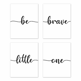 Inspirational Quote Collection  Wall Art Prints - Set of 4 - Be Brave
