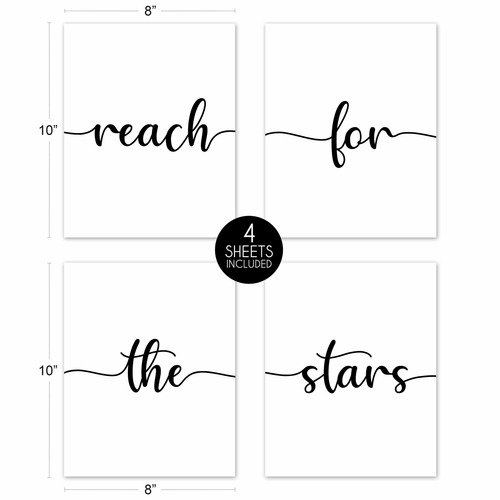 Inspirational Quote Collection  Wall Art Prints - Set of 4 - Reach for the Stars - alt image 4