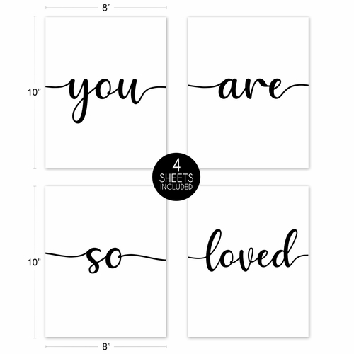 Inspirational Quote Collection  Wall Art Prints - Set of 4 - So Loved - alt image 4