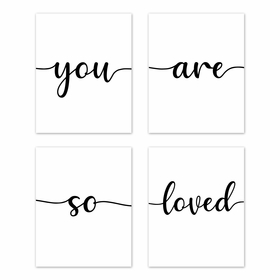 Inspirational Quote Collection  Wall Art Prints - Set of 4 - So Loved