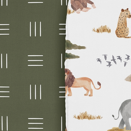 Jungle Collection 2 Pack Baby Bassinet Fitted Sheets - alt image 4