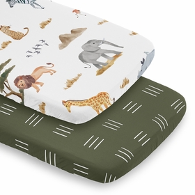 Jungle Collection 2 Pack Baby Bassinet Fitted Sheets