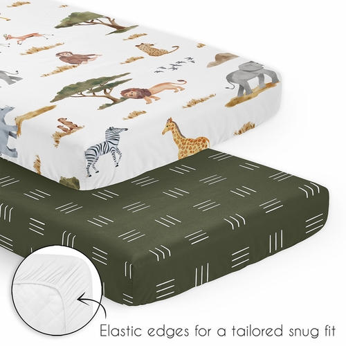 Jungle Collection 3 Piece Mini Crib Bedding Set - alt image 3