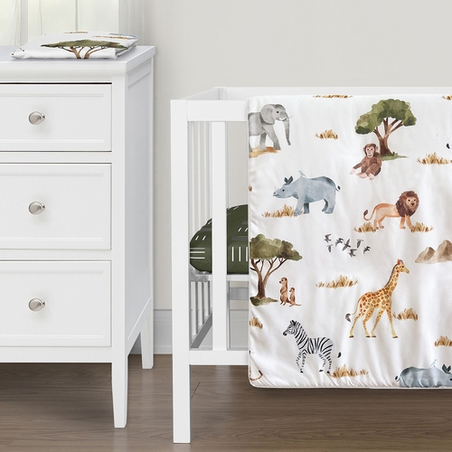 Jungle Collection 3 Piece Mini Crib Bedding Set - alt image 4