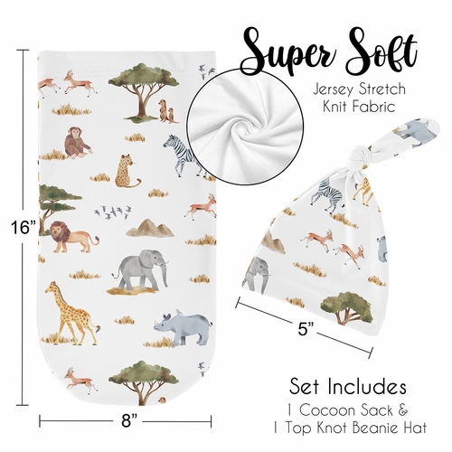 Jungle Collection Baby Cocoon and Beanie Hat - 2 Piece Set - alt image 4