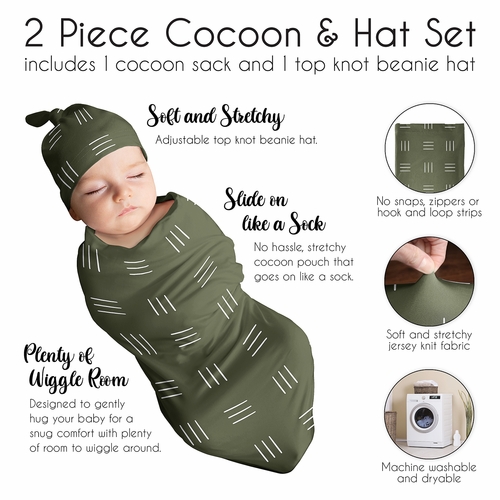Jungle Collection Baby Cocoon and Beanie Hat - 2 Piece Set - Hatch Print - alt image 5