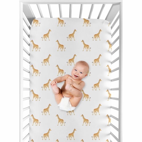 Jungle Collection Crib Sheet - Giraffe Print - alt image 3