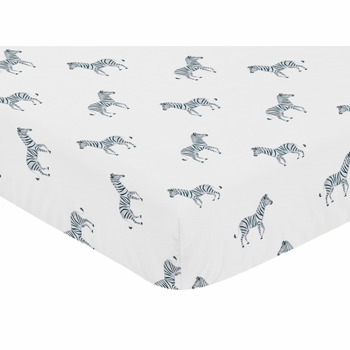 Jungle Collection Crib Sheet - Zebra Print - alt image 2