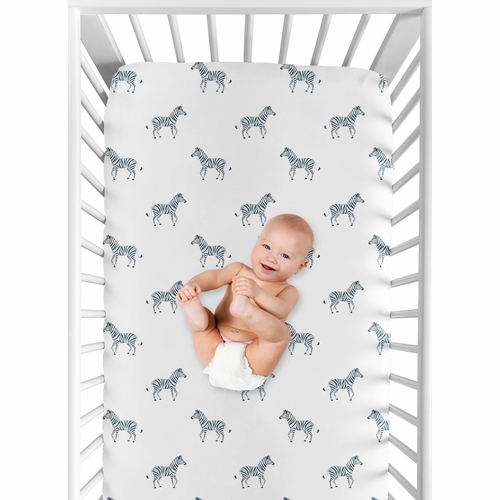 Jungle Collection Crib Sheet - Zebra Print - alt image 3