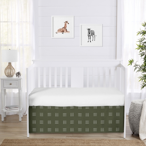 Jungle Collection Hatch Print Crib Bed Skirt - alt image 1