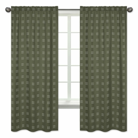 Jungle Collection Hatch Print Window Panels - Set of 2