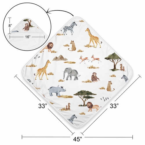 Jungle Collection Hooded Baby Towels - Toddler Bath Towel - alt image 3