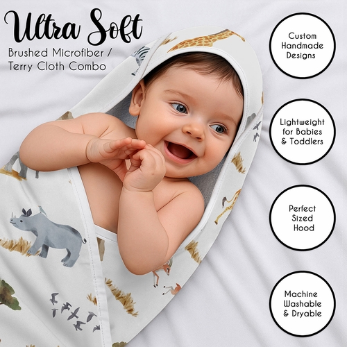 Jungle Collection Hooded Baby Towels - Toddler Bath Towel - alt image 4