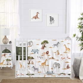 Jungle Collection Sweet Jojo Designs 6 Piece Crib Bedding + BreathableBaby Breathable Mesh Liner