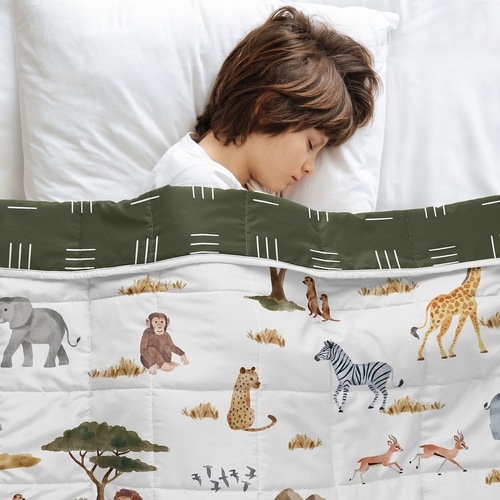 Jungle Collection Toddler 5lbs Weighted Blanket for Kids
