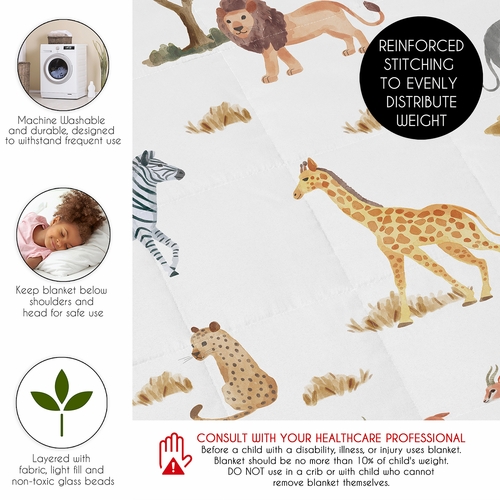 Jungle Collection Toddler 5lbs Weighted Blanket for Kids - alt image 5