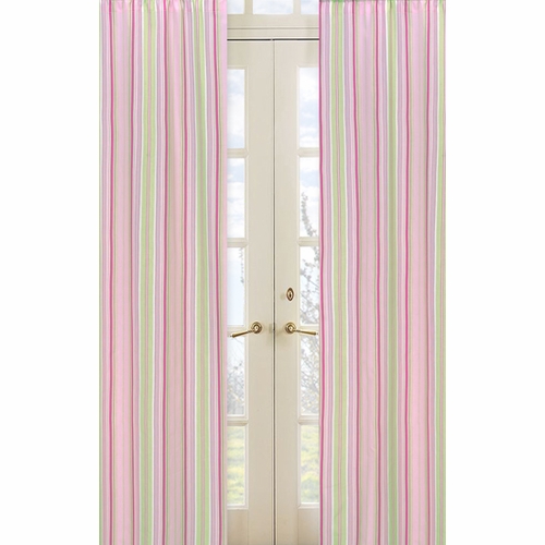 Jungle Friends Stripe Print Window Panels - Set of 2