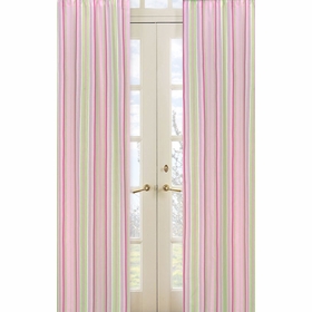 Jungle Friends Stripe Print Window Panels - Set of 2