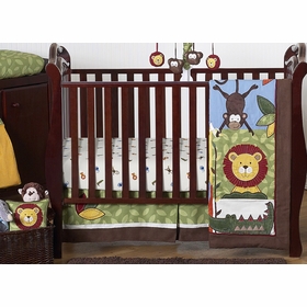 Jungle Time 11 Piece Bumperless Crib Bedding Collection