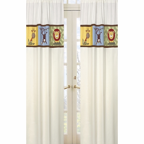 Jungle Time Ivory Window Panels - Set of 2