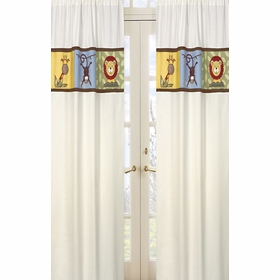 Jungle Time Ivory Window Panels - Set of 2