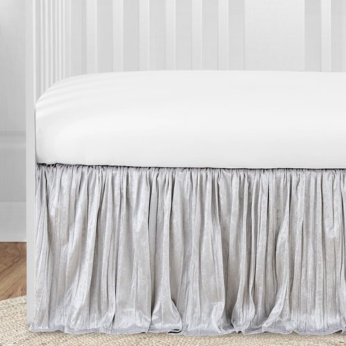 Lace Grey Collection 4 Piece Crib Bedding - alt image 3