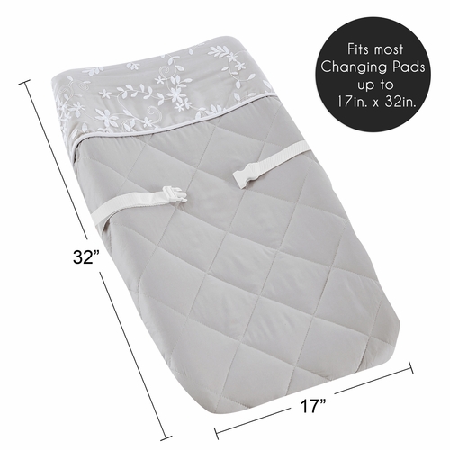 Lace Grey Collection Changing Pad Cover - alt image 4