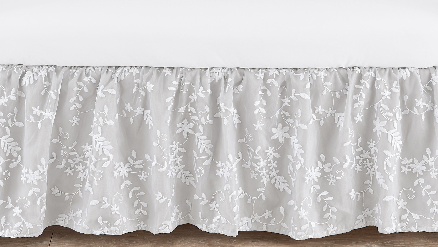 Lace Grey Collection Crib Bed Skirt