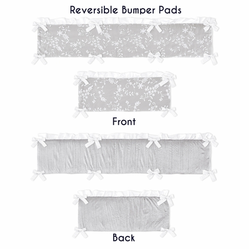 Lace Grey Collection Crib Bumper Pad - alt image 2