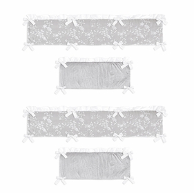 Lace Grey Collection Crib Bumper Pad