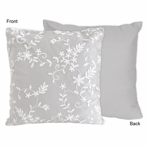 Lace Grey Collection Decorative Accent Throw Pillows - Set of 2 - alt image 4
