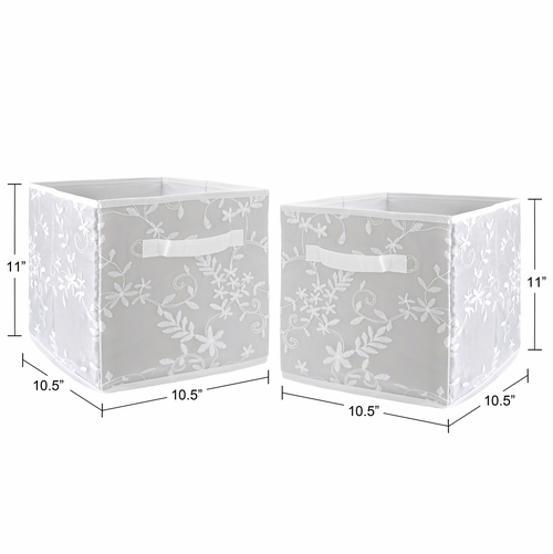 Lace Grey Collection Foldable Fabric Storage Bins - alt image 2