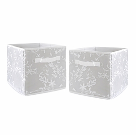 Lace Grey Collection Foldable Fabric Storage Bins