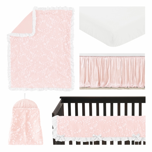 Lace Pink Collection 5 Piece Crib Bedding - alt image 1