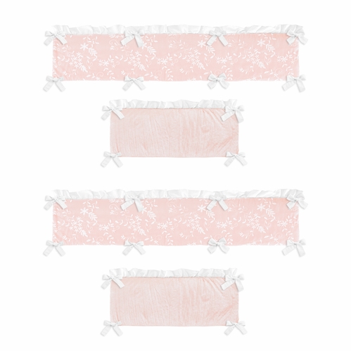 Lace Pink Collection Crib Bumper Pad